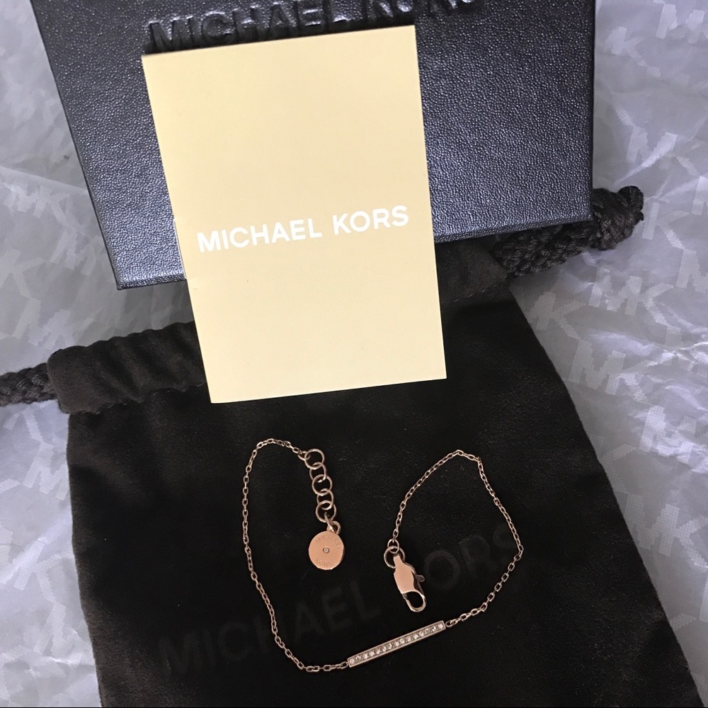 SOLD ‼️ MK delicate rose gold tone pave bracelet - Picture 6 of 7